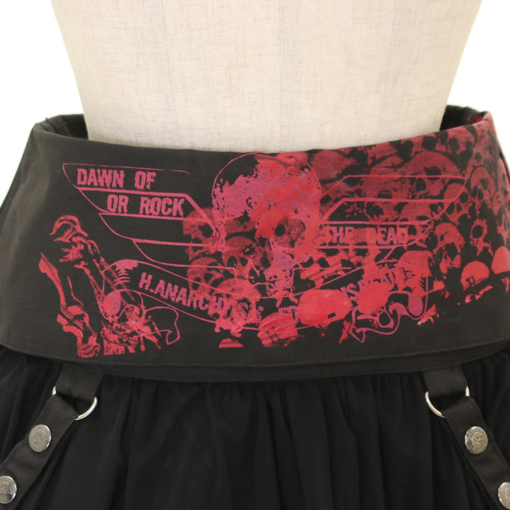 USED】ANARCHY クラッシュチュール重ねイレギュラーヘムスカート | h