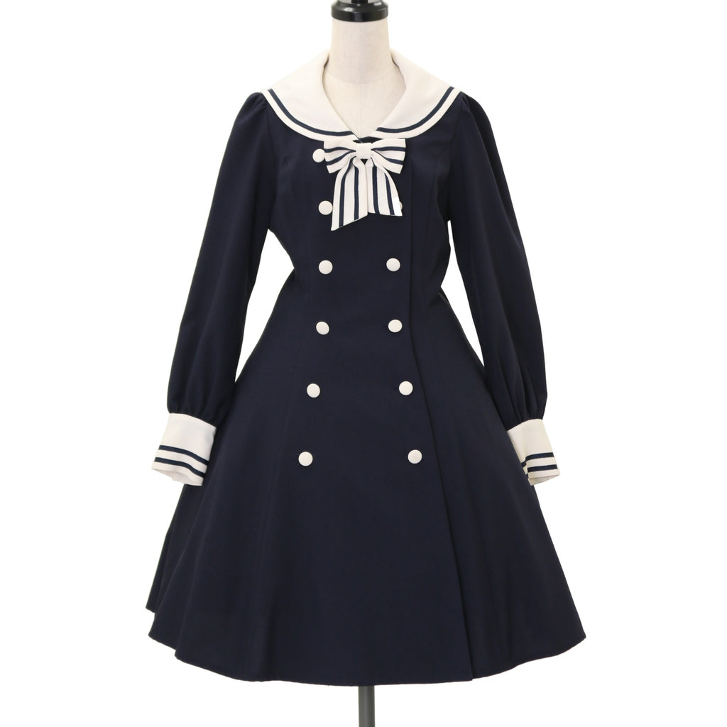 USED】【White/Mサイズ】セーラーフレアーワンピース | Innocent World