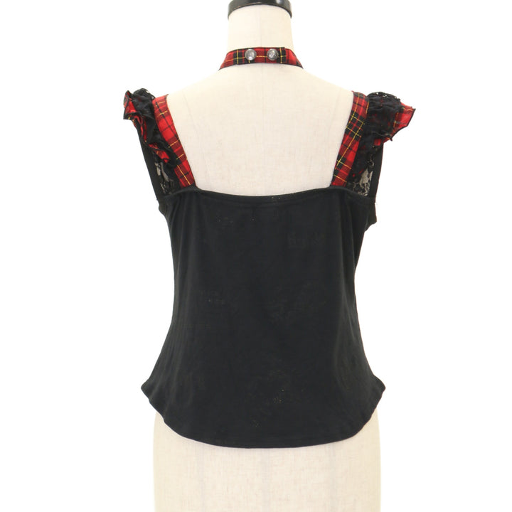 h.NAOTO H.Jelly チェックフリル タンクトップ USED】H.Jelly レースアップチェック切替タンクトップ | h.NAOTO
