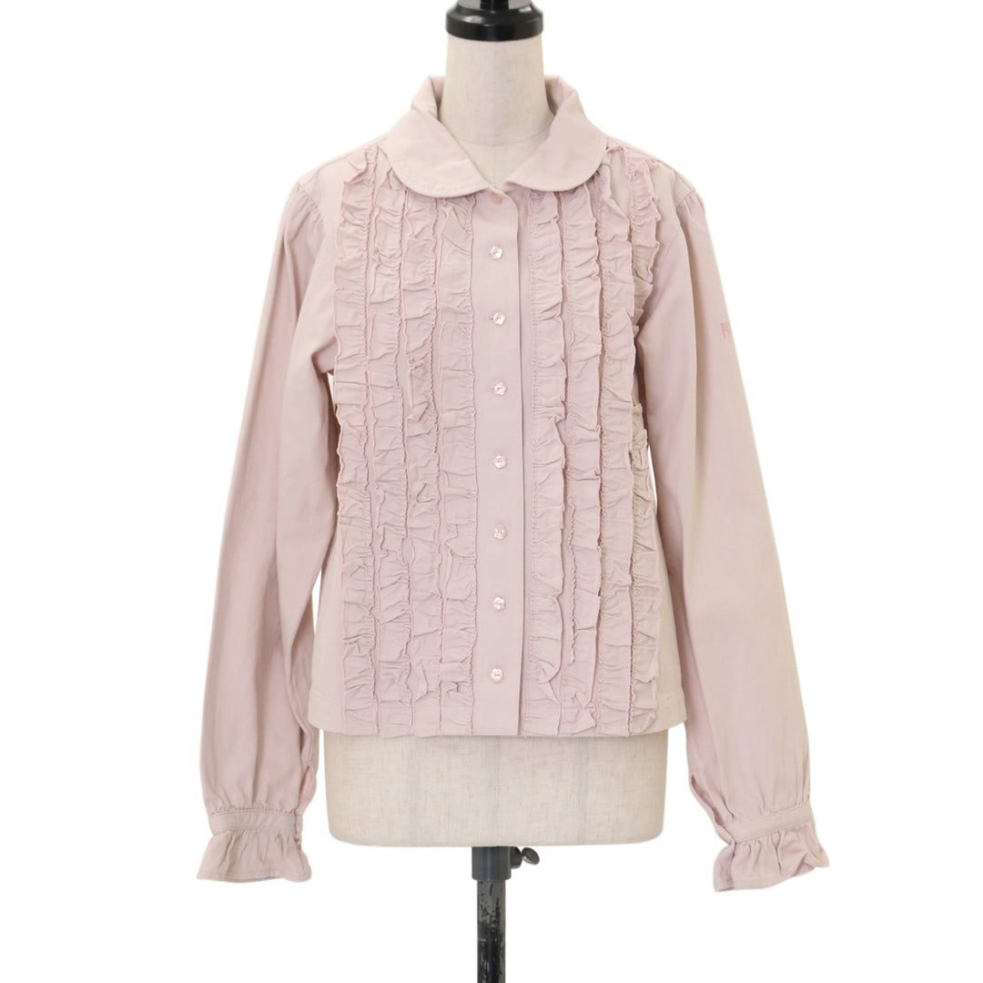 \お値下げしました/美品！PINK HOUSE フリル付きデニムシャツ USED】フリル使いデニムブラウス | PINK HOUSE | ロリータ