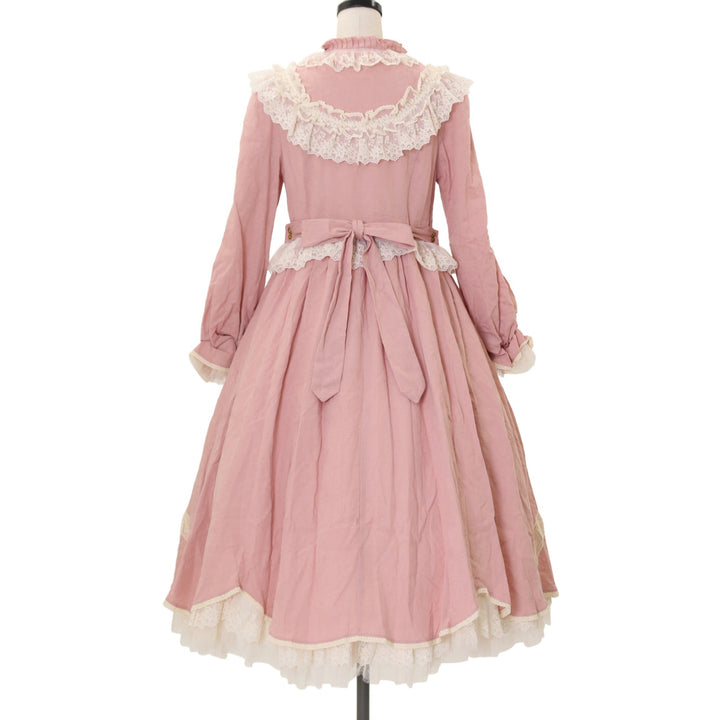 USED】【Sサイズ】リボンフローラ コットンレースロングワンピース