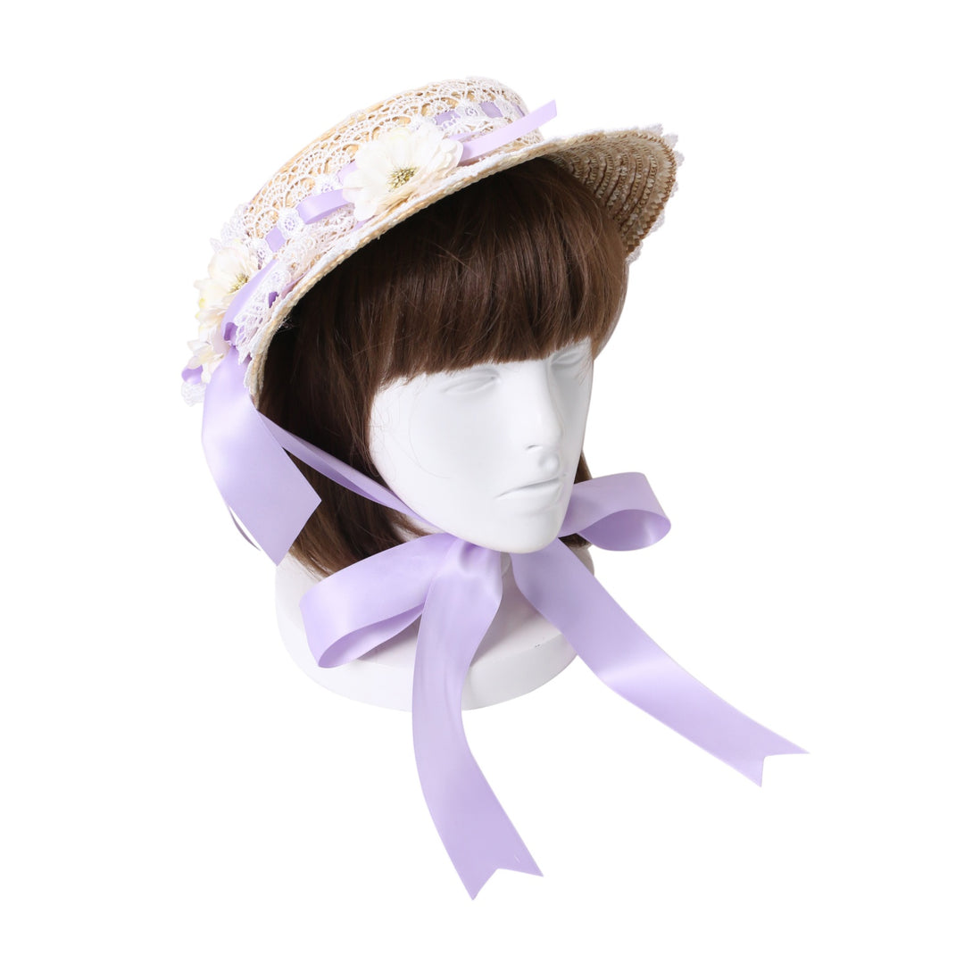 Chalmiere フラワーサマーハット 限定色 白 シャルミエール フラワー