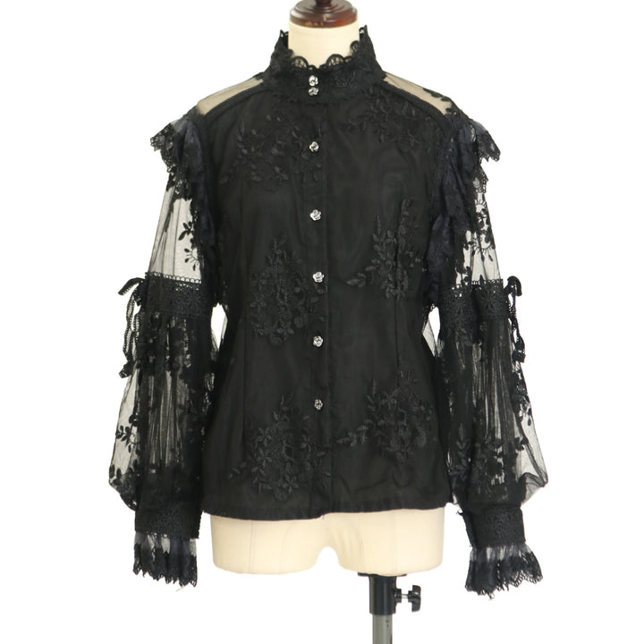 【新品未使用】 トリプルフォーチュン レース ブラウス オフホワイト XL 半袖 USED】レース刺繍ブラウス(長袖) | Triple*fortune | ロリータ