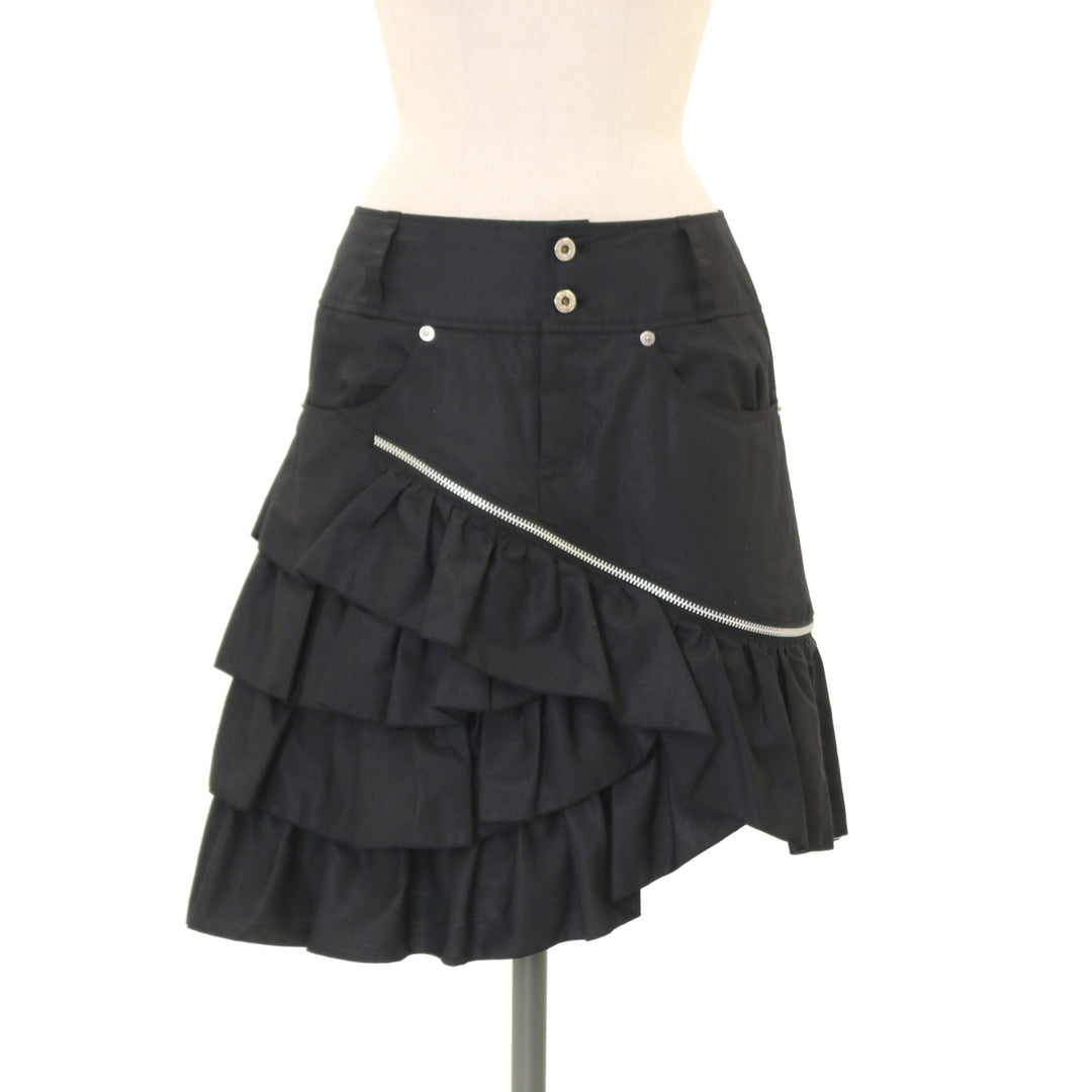 【美品】【BLACK PEACE NOW】フリルレーススカート USED】【PEACE NOW/Mサイズ】ジップ×フリルデザインスカート