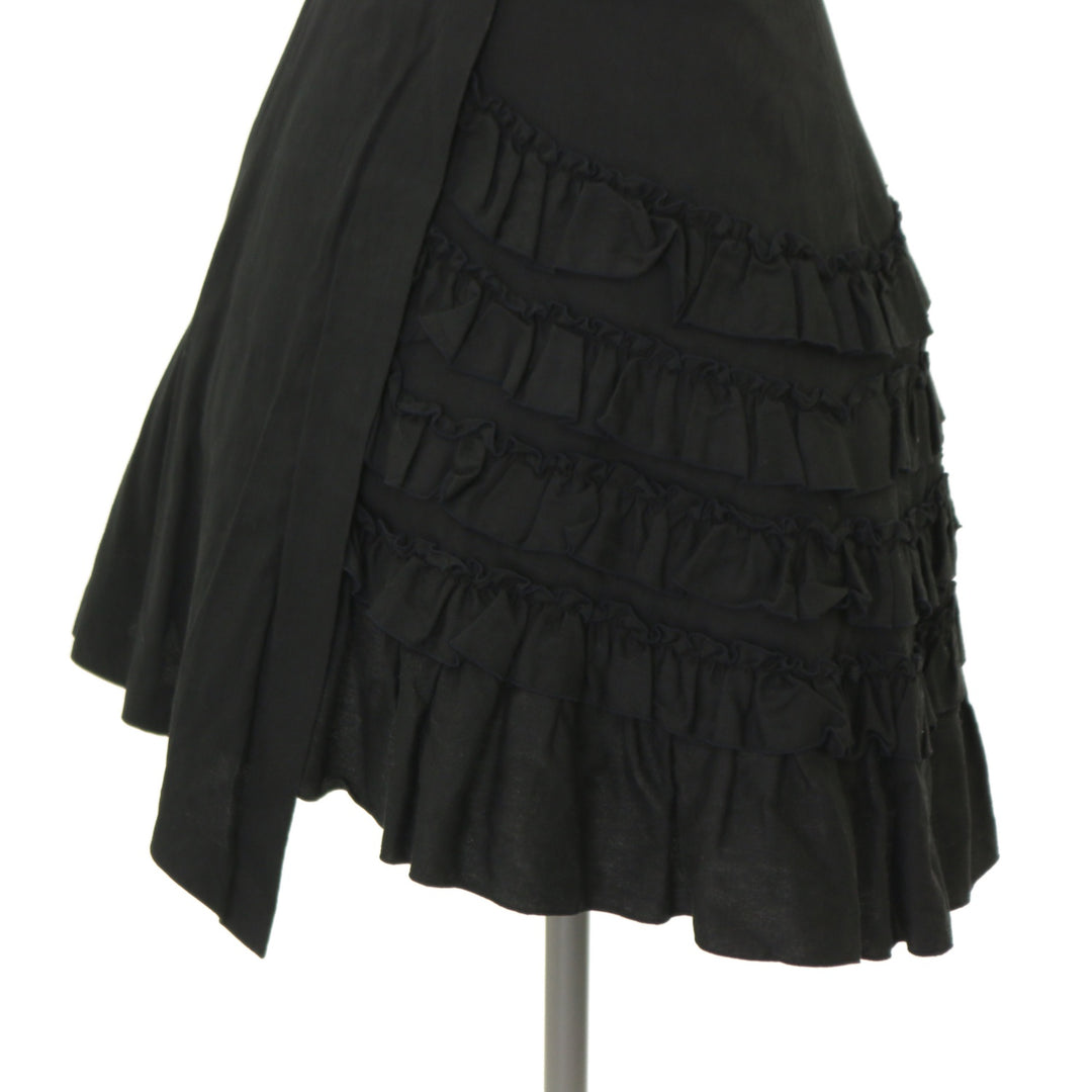 USED】【PEACENOW/Mサイズ】フリルアシンメトリースカート | BLACK
