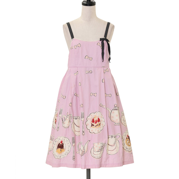 Emily Temple cute ピンク×ミント ドットノースリーブワンピース Emily Temple cute ピンク×ミント ドットノースリーブワンピース