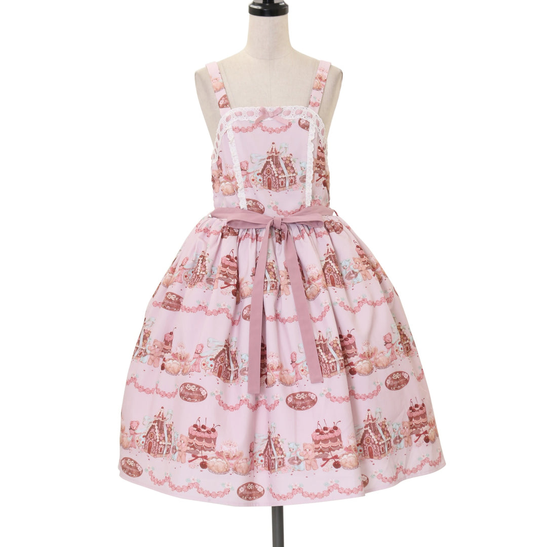 【axes femme】お菓子の家柄ジャンスカ ピンク USED】【Mサイズ】お菓子の家柄ジャンスカ | axes femme kawaii