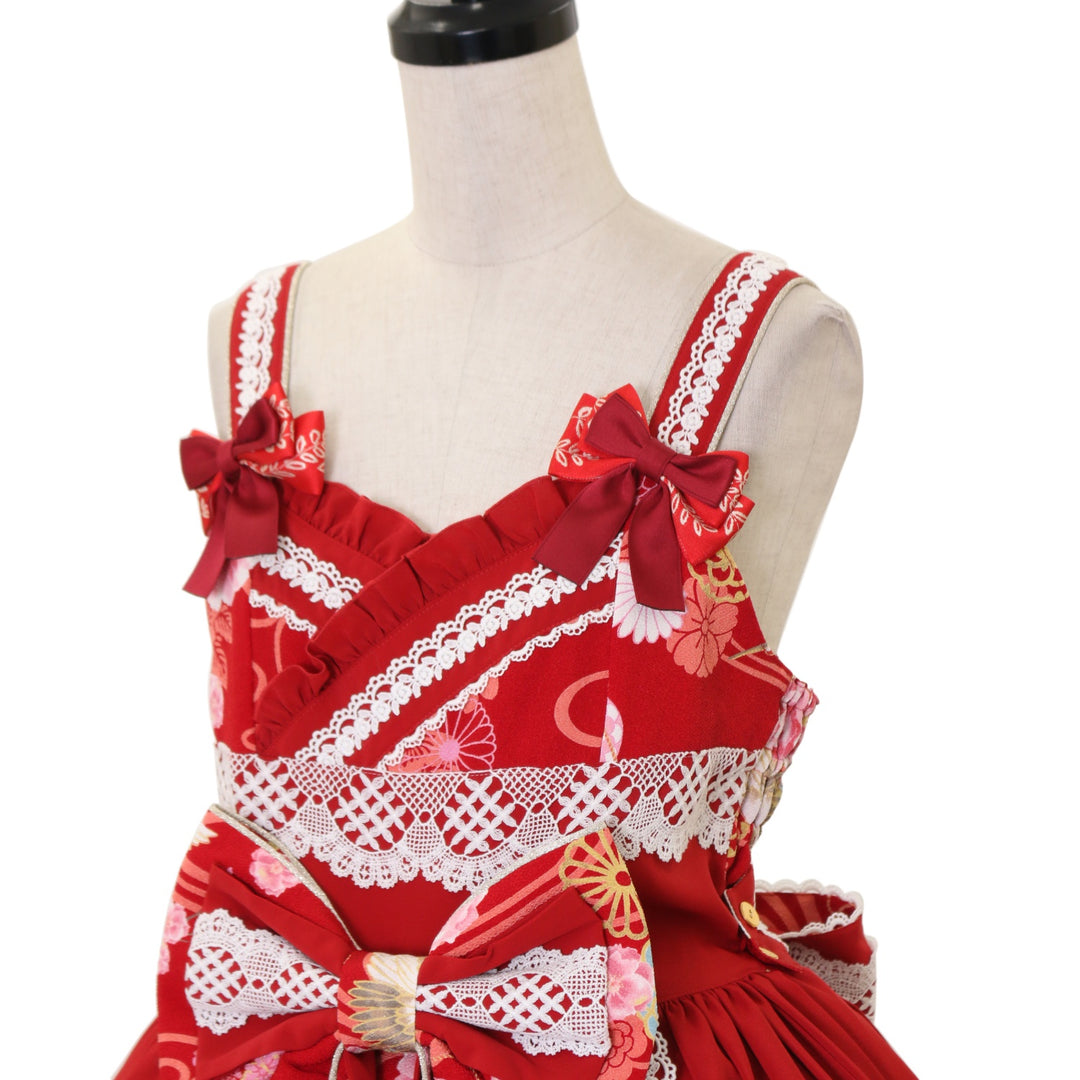 USED】花鳥風月～乙女のはなごろも～プリーツジャンパースカート