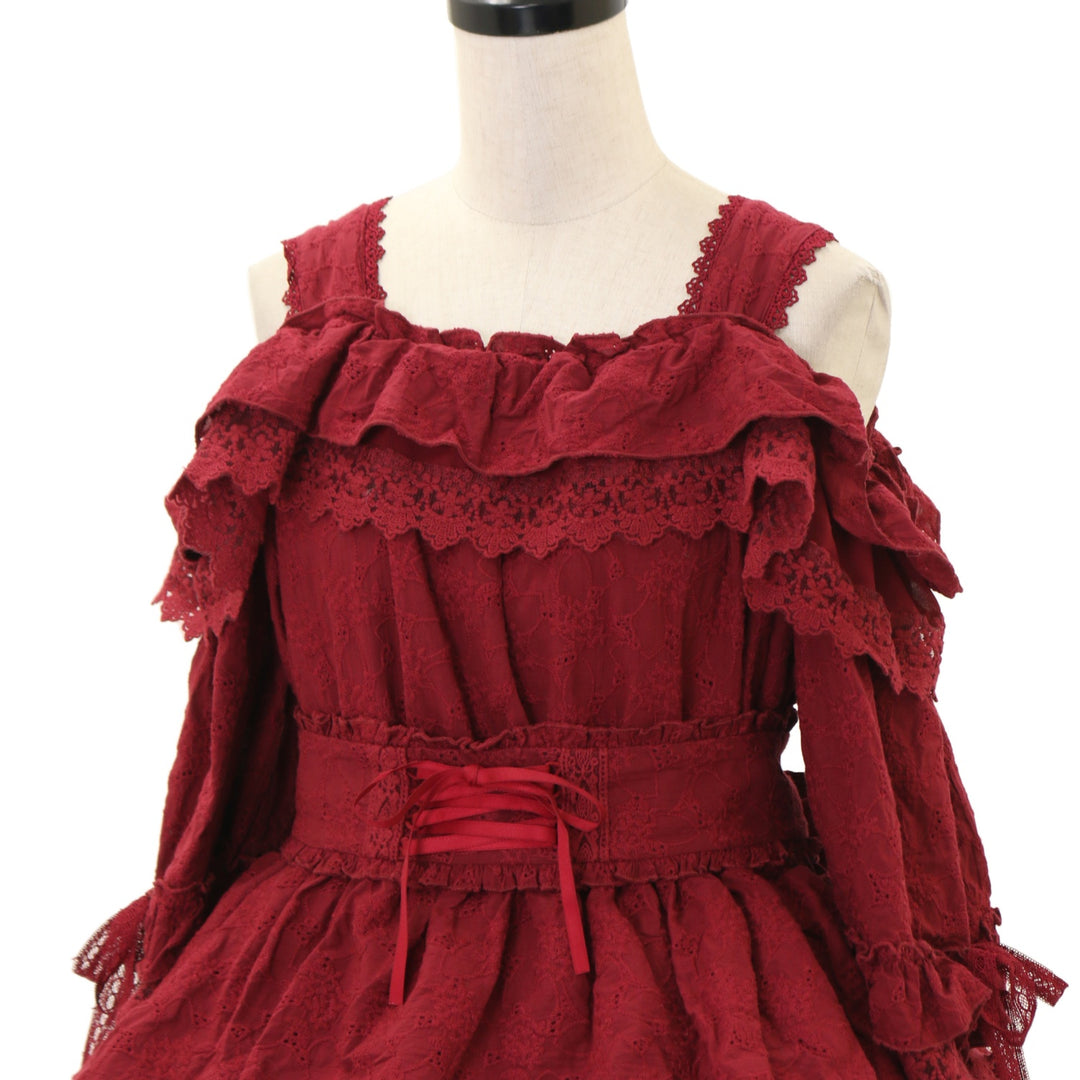 Vallée lys Embroidered Lace Mini Dress USED】【Vallée lys】Precious Embroidered Lace Mini Dress