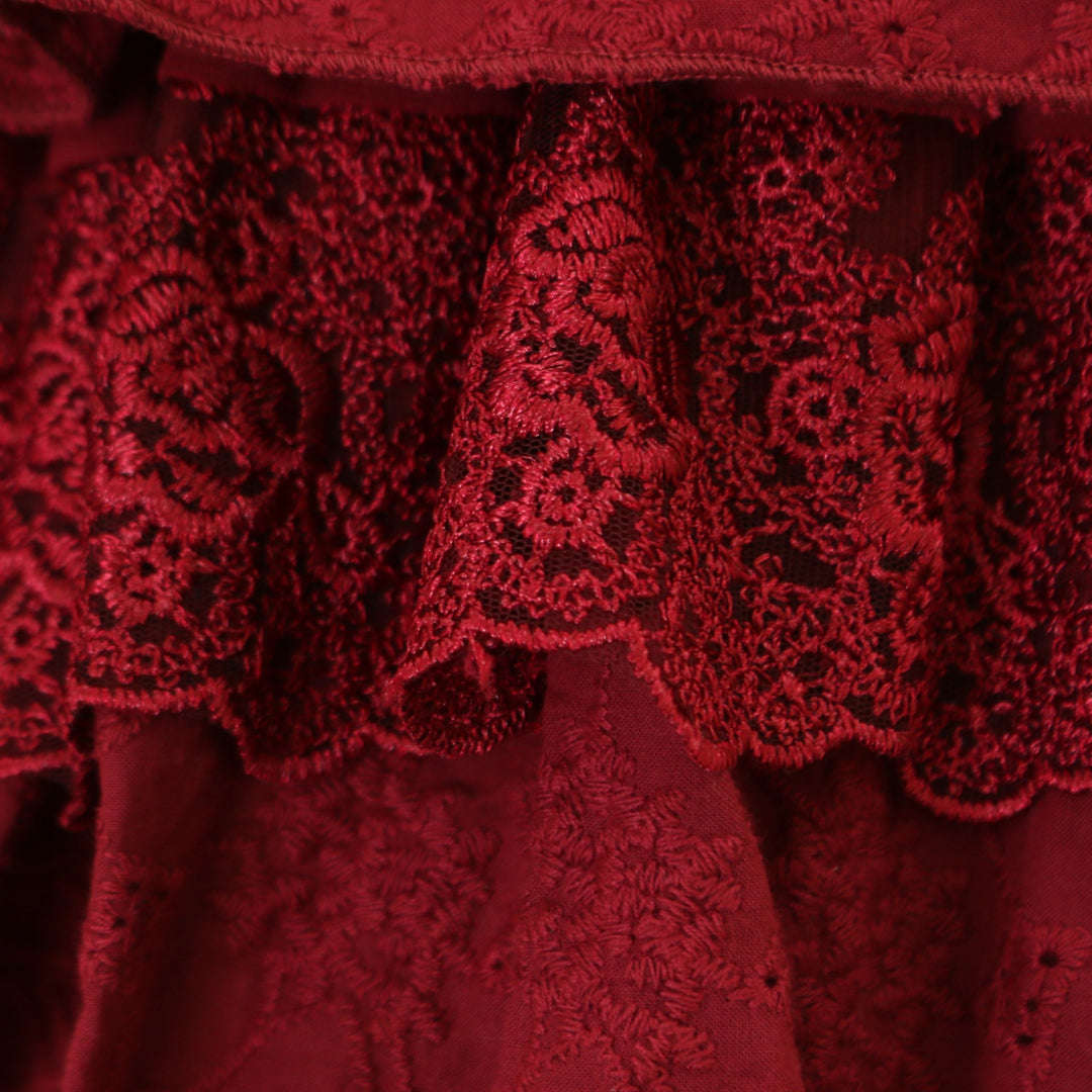 USED】【Vallée lys】Precious Embroidered Lace Mini Dress