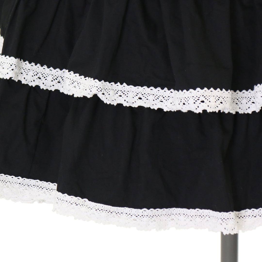 USED】リボンミルキーシュガージャンパースカート（黒×オフ白） | BABY