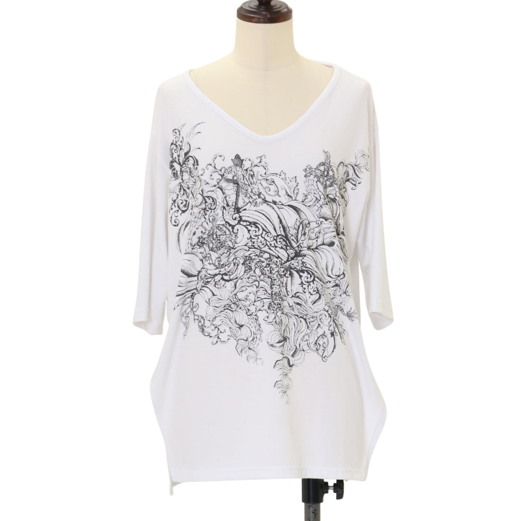 USED】croce フラワークロスプリントTシャツ | Ozz On Wunderwelt