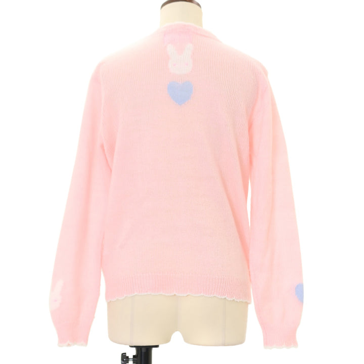 USED】うさぎハートニットカーディガン | Nile Perch Wunderwelt