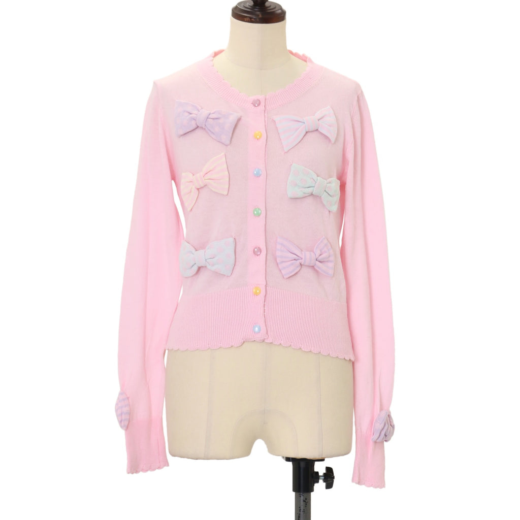 アンジェリックプリティ ポップリボンカーディガン USED】カラフルポップリボンニットカーディガン | Angelic Pretty