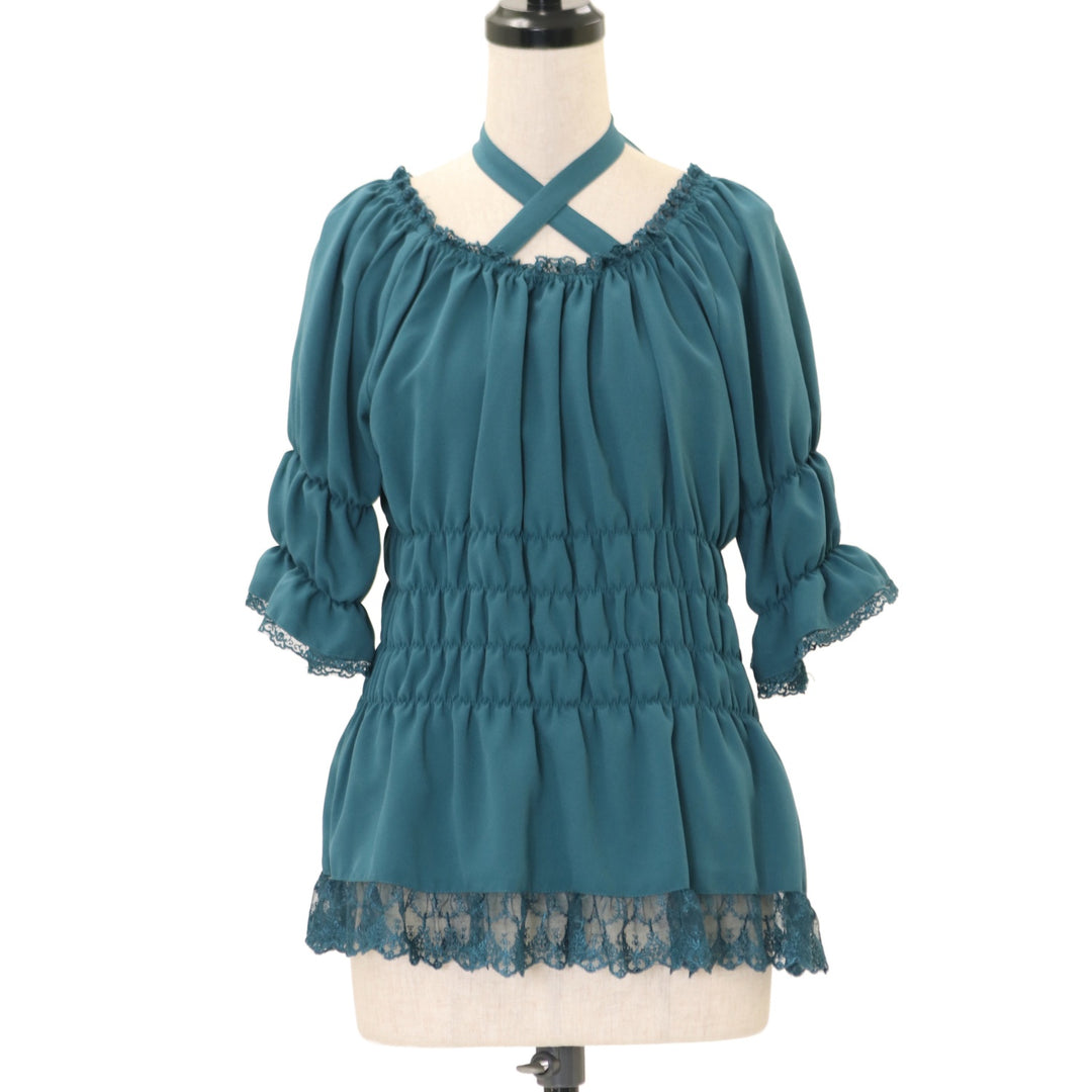 USED】【Vallée lys】5分袖シャーリングブラウス | ATELIER-PIERROT