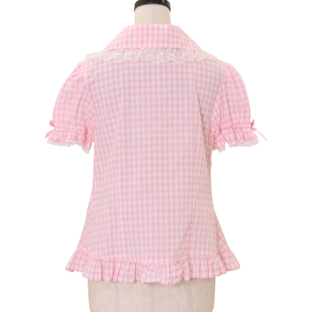 Angelic Pretty - Angelic Pretty＊ファンシーフリルギンガムブラウス USED】ファンシーフリルギンガムブラウス | Angelic Pretty | ロリータ