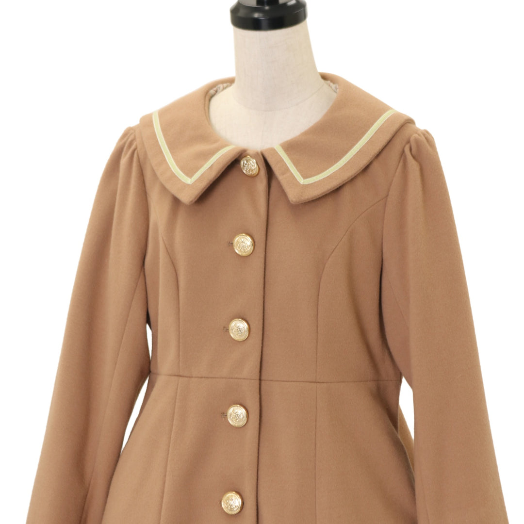 Amavel＊ブローチ有◎セーラーショートコート☆ USEDセーラーカラー