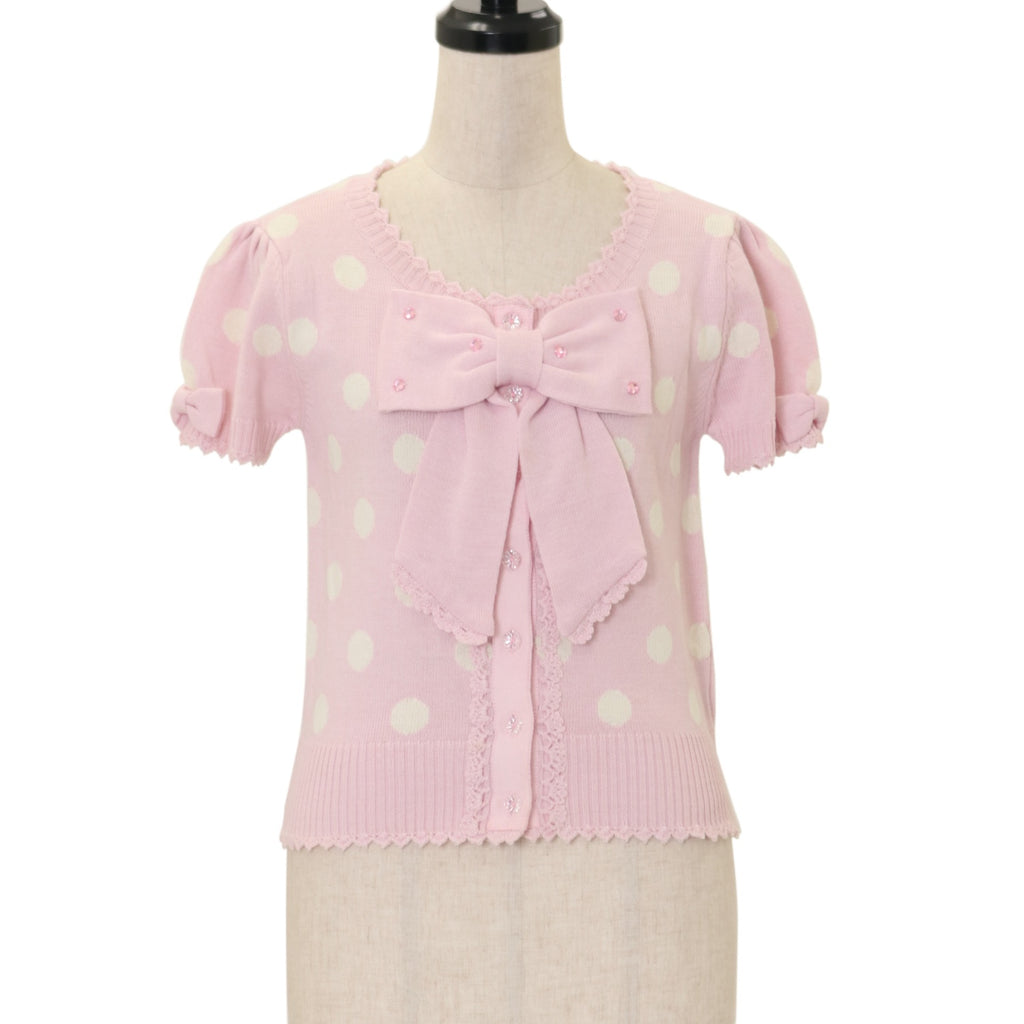 Angelicpretty 宝石リボンカーディガン　ロリィタ ♡ ふわふわアラカルトリボンニットカーディガン ¥18,700（税込