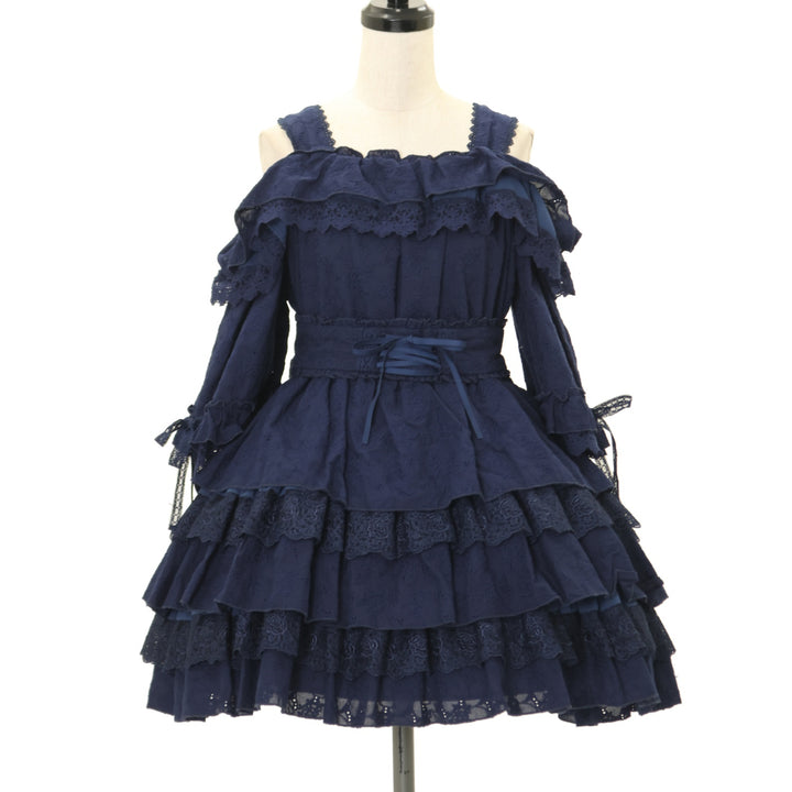 Vallée lys Embroidered Lace Mini Dress USED】【Vallée lys】Precious Embroidered Lace Mini Dress