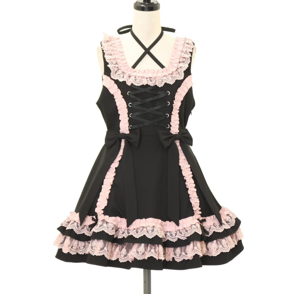 USED】【Mサイズ】ミルフィーユフリルジャンパースカート mini