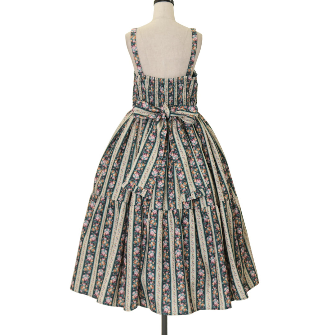 USED】【axes femme kawaii/Mサイズ】ストライプローズ柄ジャンスカ