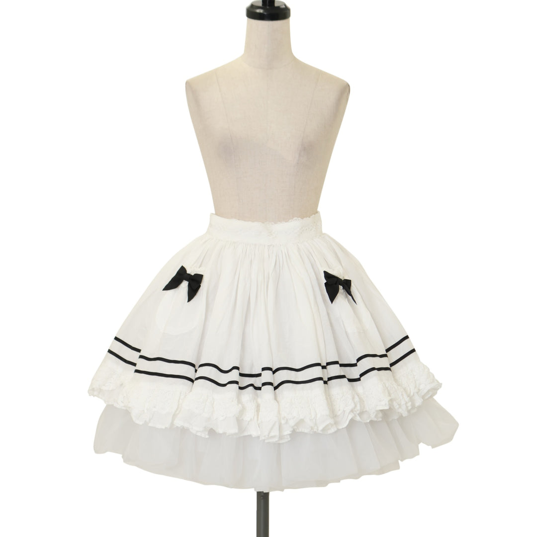 アリスのローンフリルエプロン ALICE and the PIRATES / アリスのローンフリルエプロン 白x黒