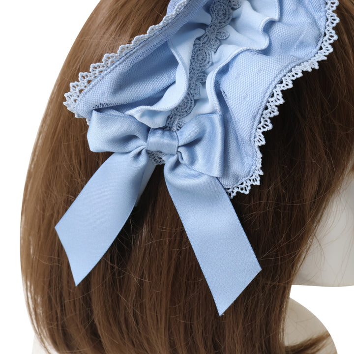 USED】【axes femme kawaii】ドットチュールフリルカチューシャ