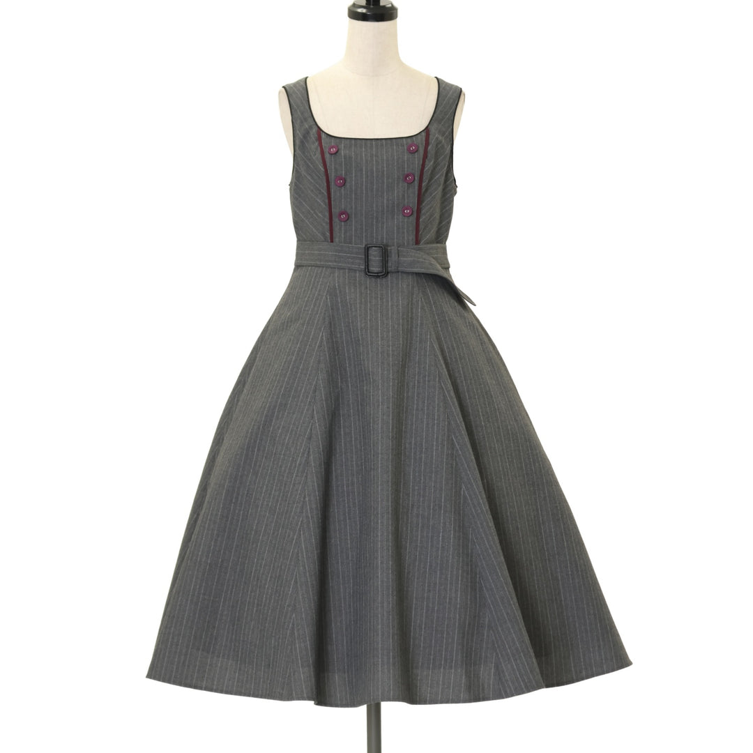 USED】エコールストライプジャンパースカート | Victorian