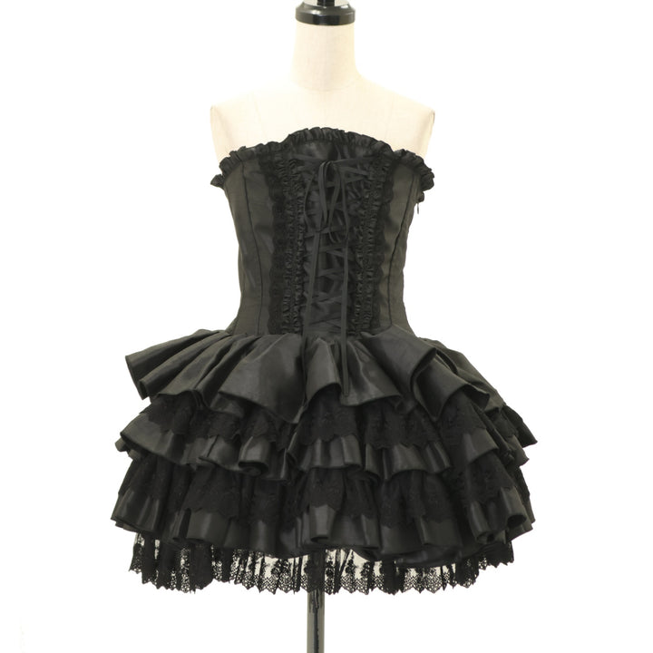 ATELIER PIERROT】ミニコルセットワンピース ブラック×ホワイト