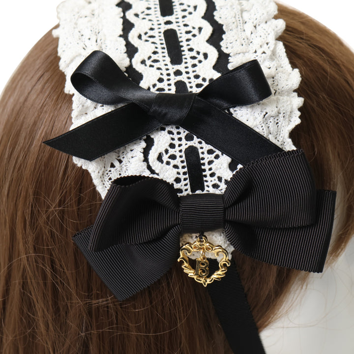 BABY プリンセスドロップヘッドドレス 黒白　未使用　ロリィタ　タグ付き BABY プリンセスドロップヘッドドレス 黒白 未使用 ロリィタ タグ付き