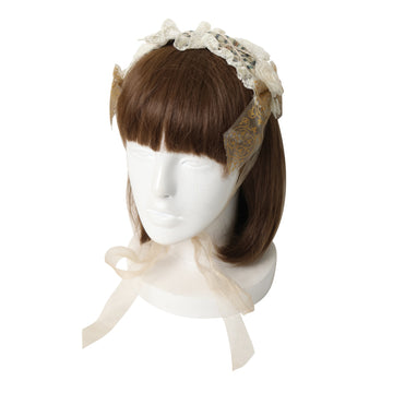 Angelic Pretty　ボンネット　黒 USED】スピンドルAngelic Princessハーフボンネット（黒×黒