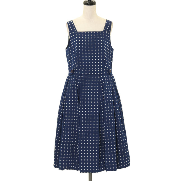 USED】【Mサイズ】Dot jacquard back ribbon dress | Jane Marple