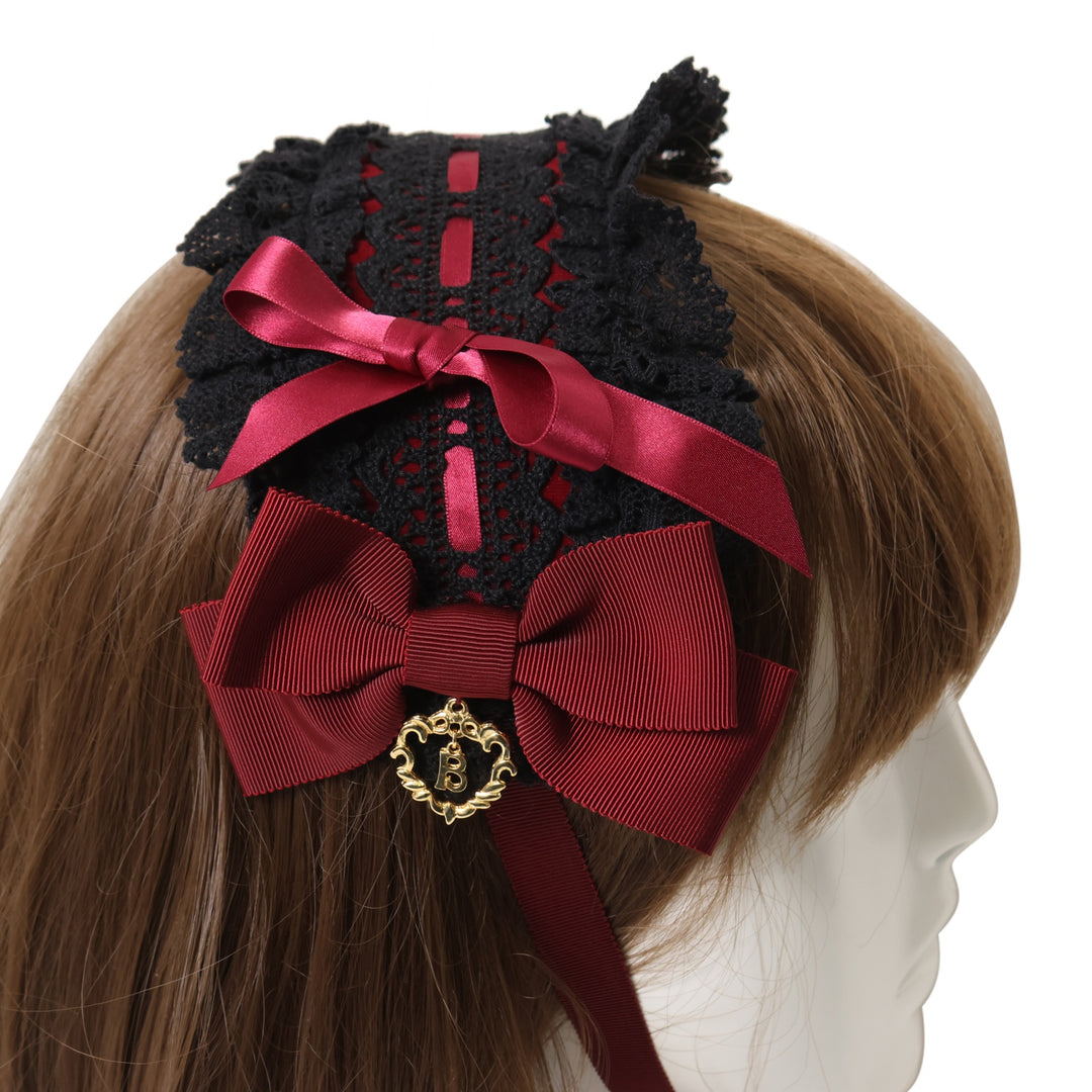 USED】別珍ベビードールジャンパースカートセット（エンジ×黒