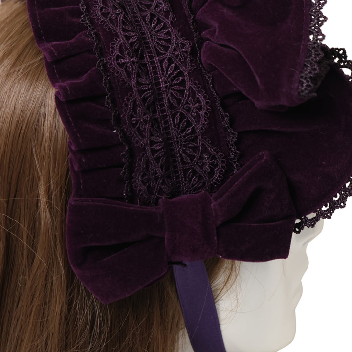 axes femme kawaii ベルベットドールハーフボンネット・ワイン axes femme kawaii ベルベットドールハーフボンネット・ワイン