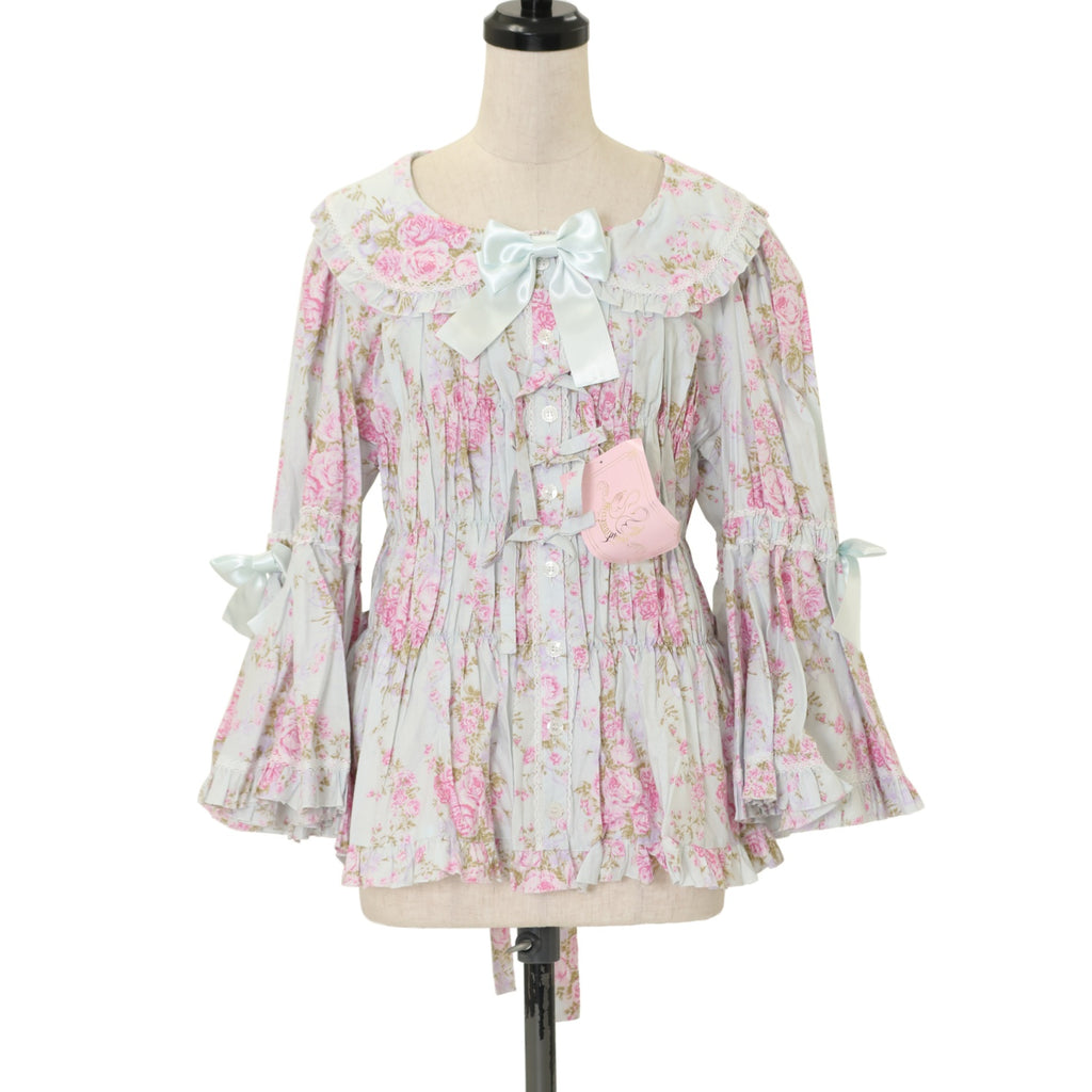 【morphose】　シャーロット丸襟姫袖ブラウス USED】【プラスサイズ】シャーロット丸襟姫袖ブラウス | metamorphose