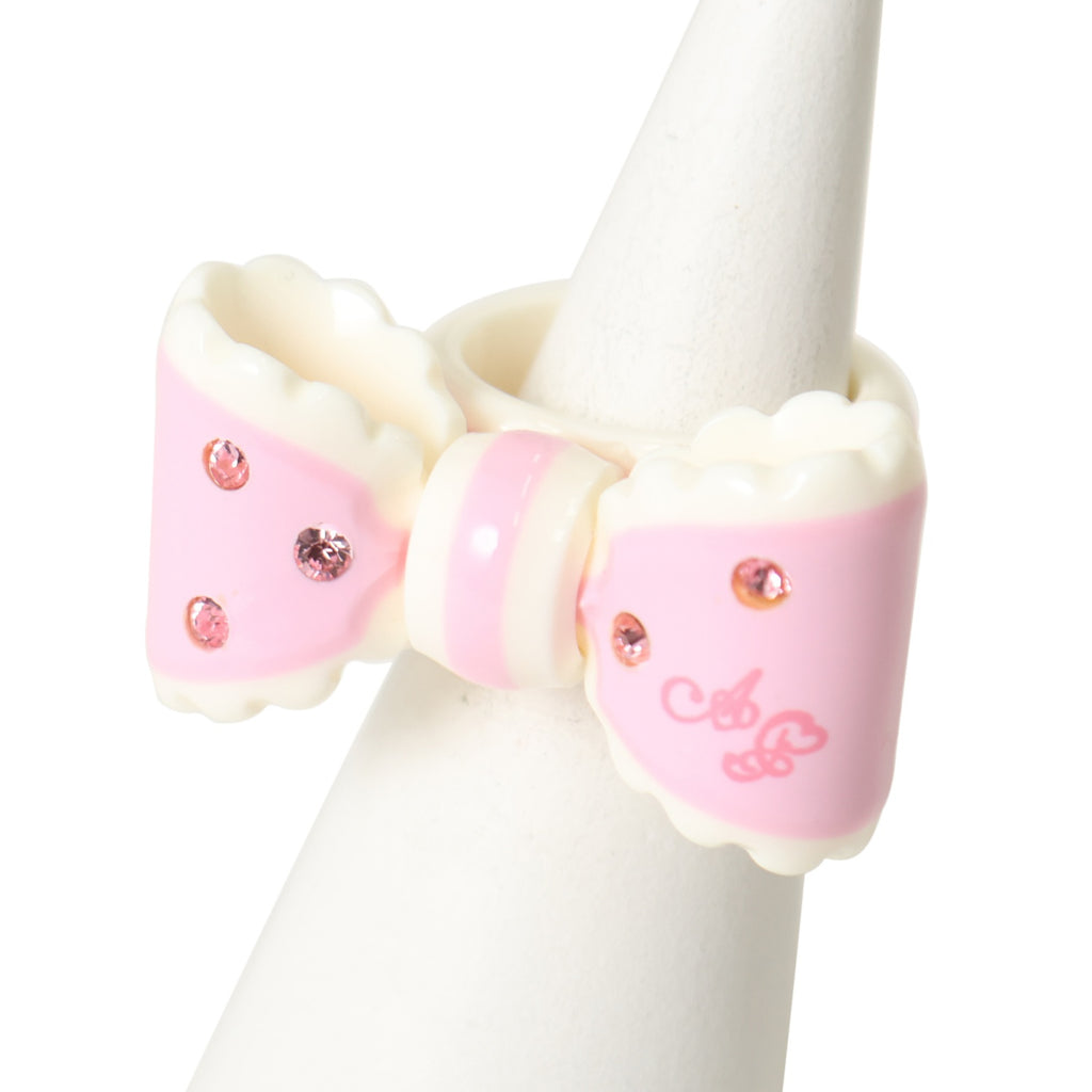 ぼん様オーダー【コーラルピンク×リボン】入学7点セット USED】ドリームリボンリング(ピンク×ホワイト) | Angelic Pretty