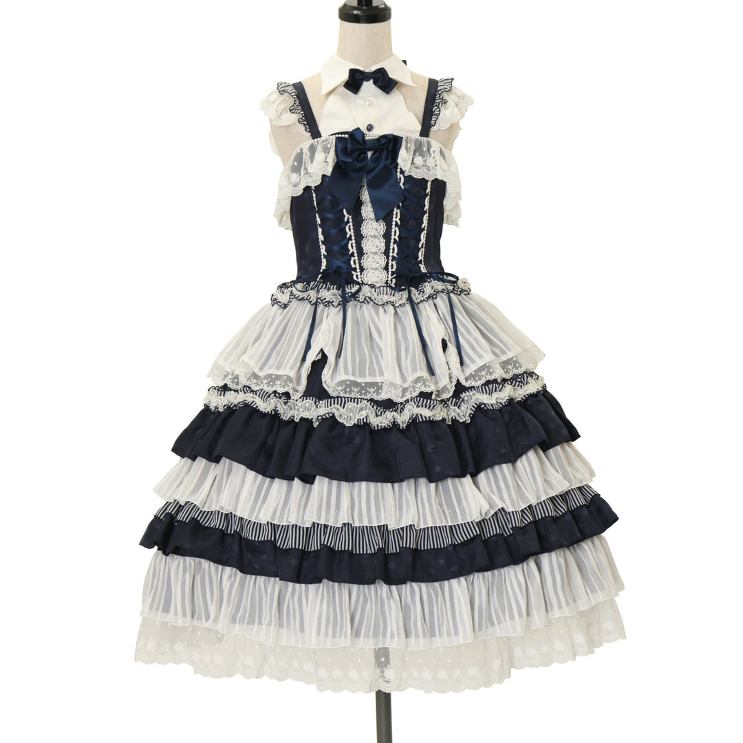 H*U様 ★French Cafe 切替ジャンパースカート★ カフェジャンパースカート French Cafe切替ジャンパースカート [MTO