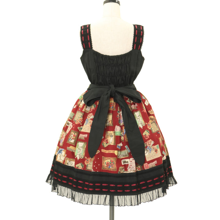 Fondant Chocolat Nounours Collection柄JSK Fondant Chocolat Nounours Collection Ribbon JSK by Baby, the