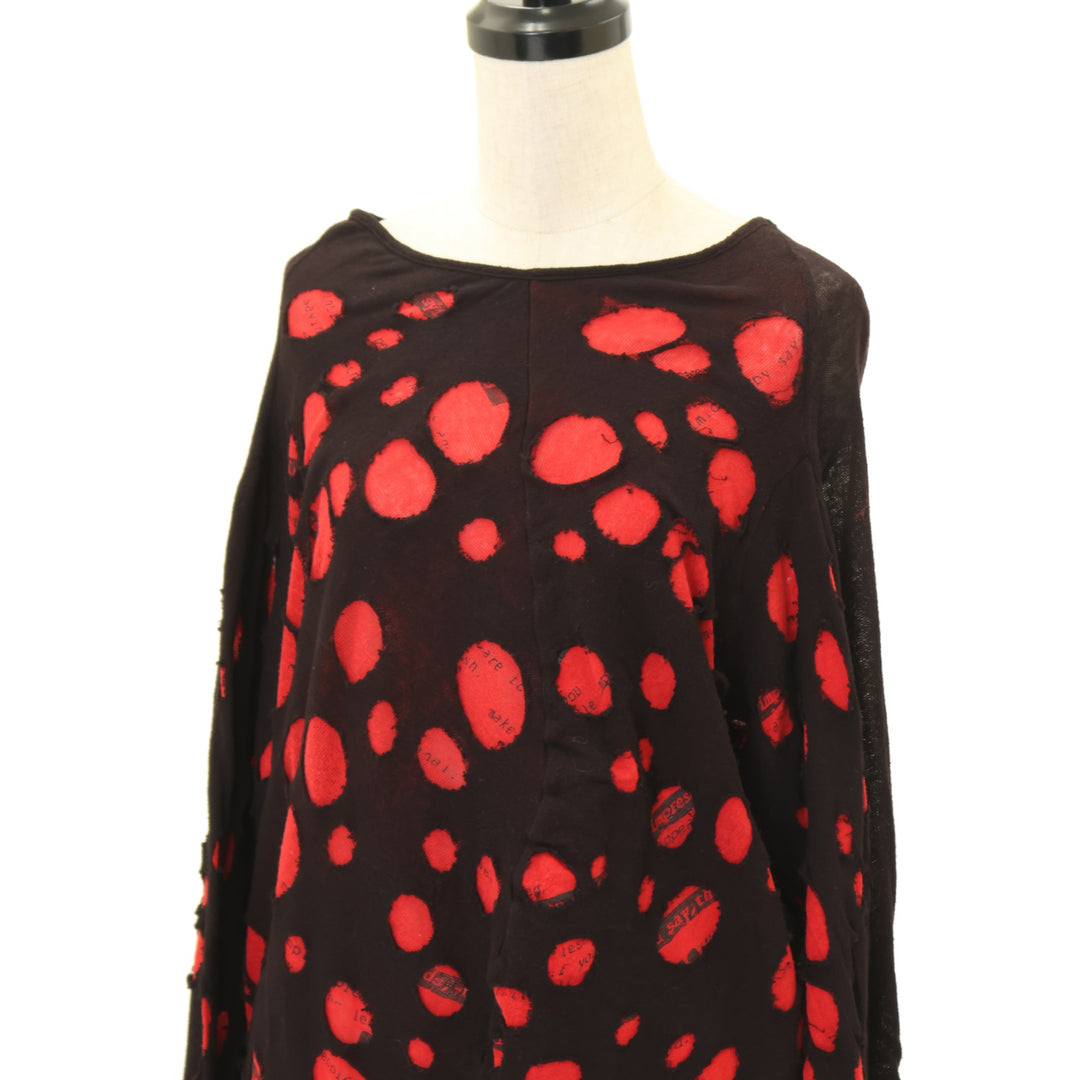 USED】【DARK RED RUM/H.Jelly】バックペイントクラッシュカットソー