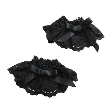 新品　未使用　メアリーマグダレン　リボン付きレースカフス・ミディ　ブラック　黒 USED】リボン付きレースカフス・ミディ | Mary Magdalene