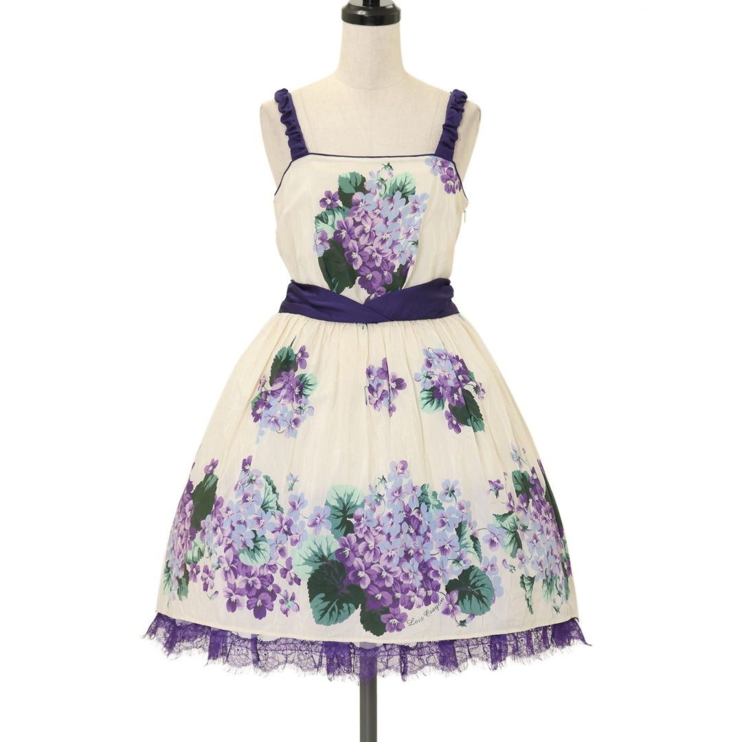 ロイスクレヨン　紫陽花　ワンピース USED】【Lois CRAYON/Mサイズ】紫陽花スミレプリント