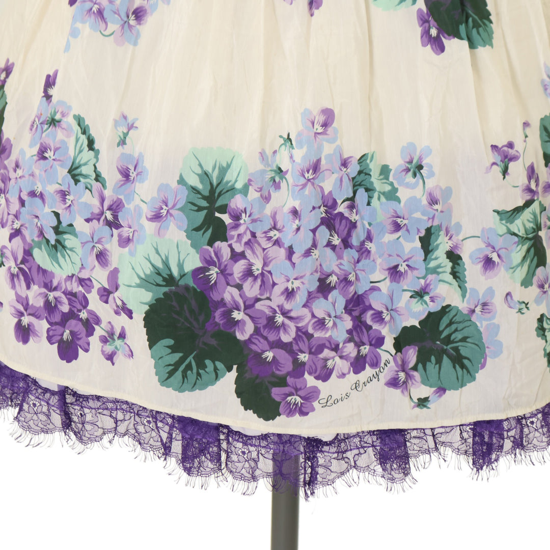 ロイスクレヨン ワンピース 紫陽花（スミレ）柄 Mサイズ USED】【Lois CRAYON/Mサイズ】紫陽花スミレプリントノースリーブ