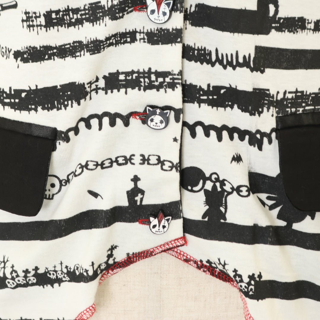 USED】HANGRY&ANGRY ボーダーステッチカーディガン | h.NAOTO