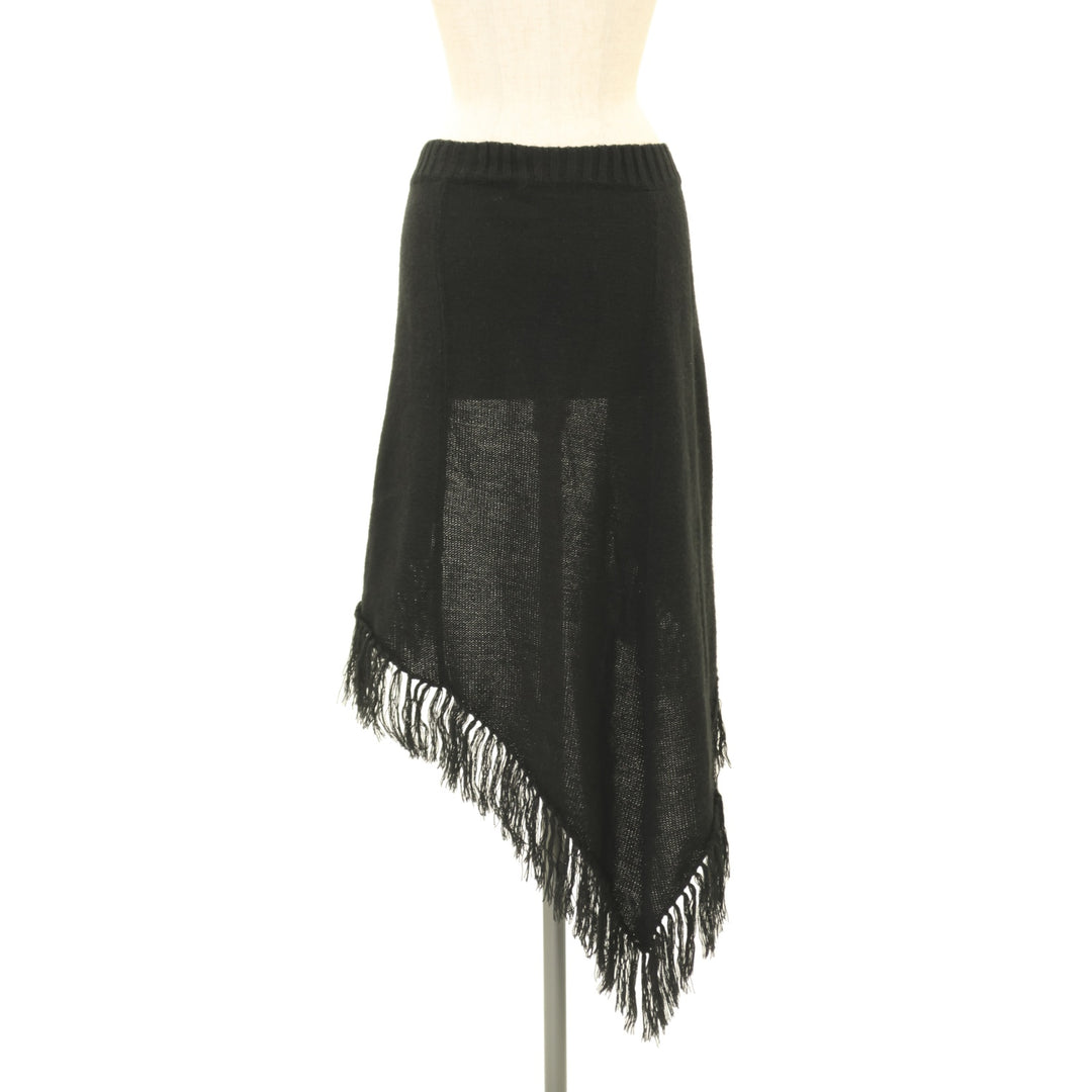 USED】【PEACE NOW】アシメニットオーバースカート | BLACK PEACE NOW