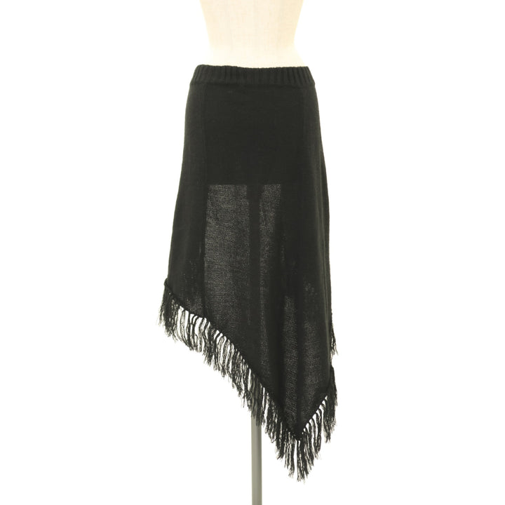 USED】【PEACE NOW】アシメニットオーバースカート | BLACK PEACE NOW