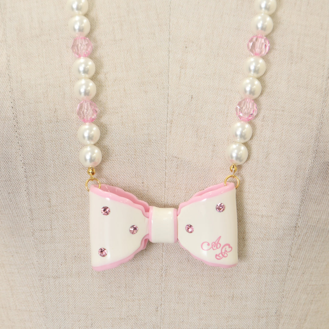 USED】ドリームリボンネックレス(ホワイト×ピンク) | Angelic Pretty