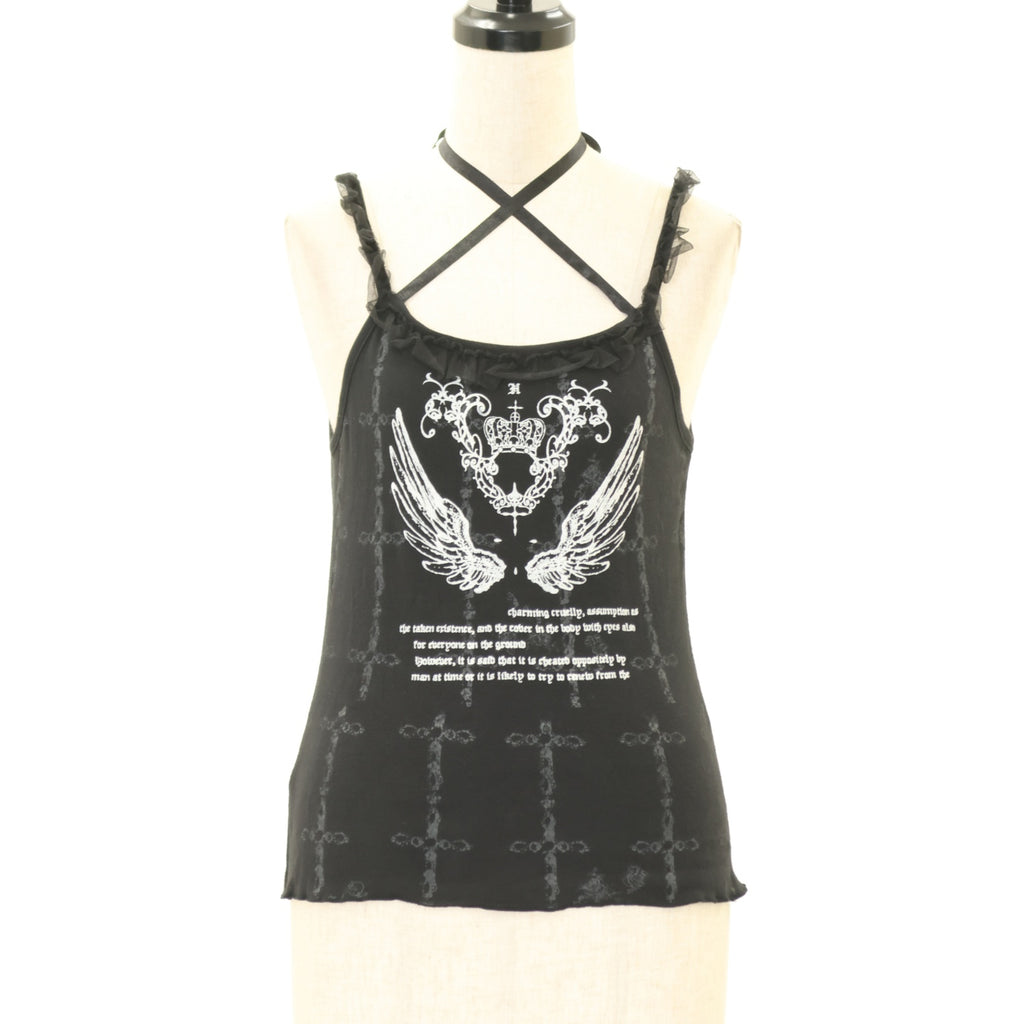 USED】Blood 羽根十字プリントキャミソール | h.NAOTO Wunderwelt