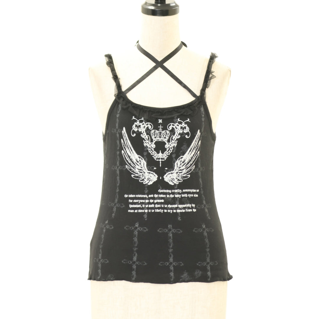 USED】Blood 羽根十字プリントキャミソール | h.NAOTO Wunderwelt