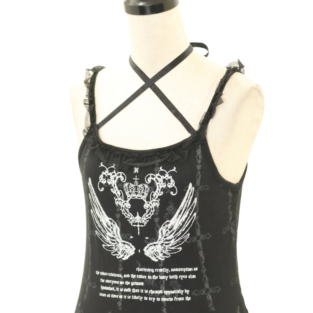 USED】Blood 羽根十字プリントキャミソール | h.NAOTO Wunderwelt