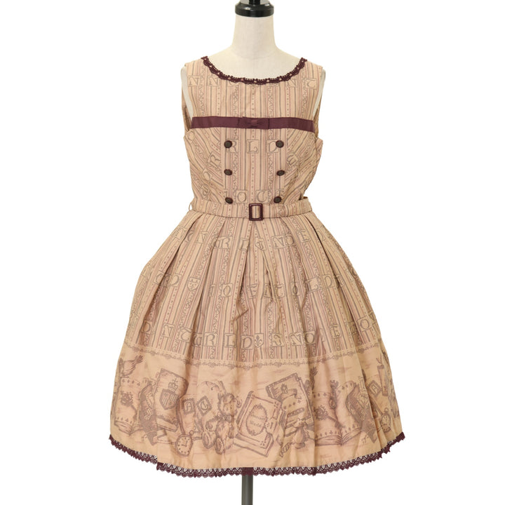 USED】【Mサイズ】アンティークブックジャンパースカート